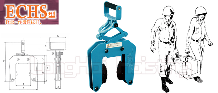 混凝土U型槽吊装用ECHS型鹰牌钢板起重钳